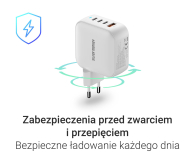 Silver Monkey Ładowarka GaN Smart Quadro 100W PD Biała - 1417250 - zdjęcie 5